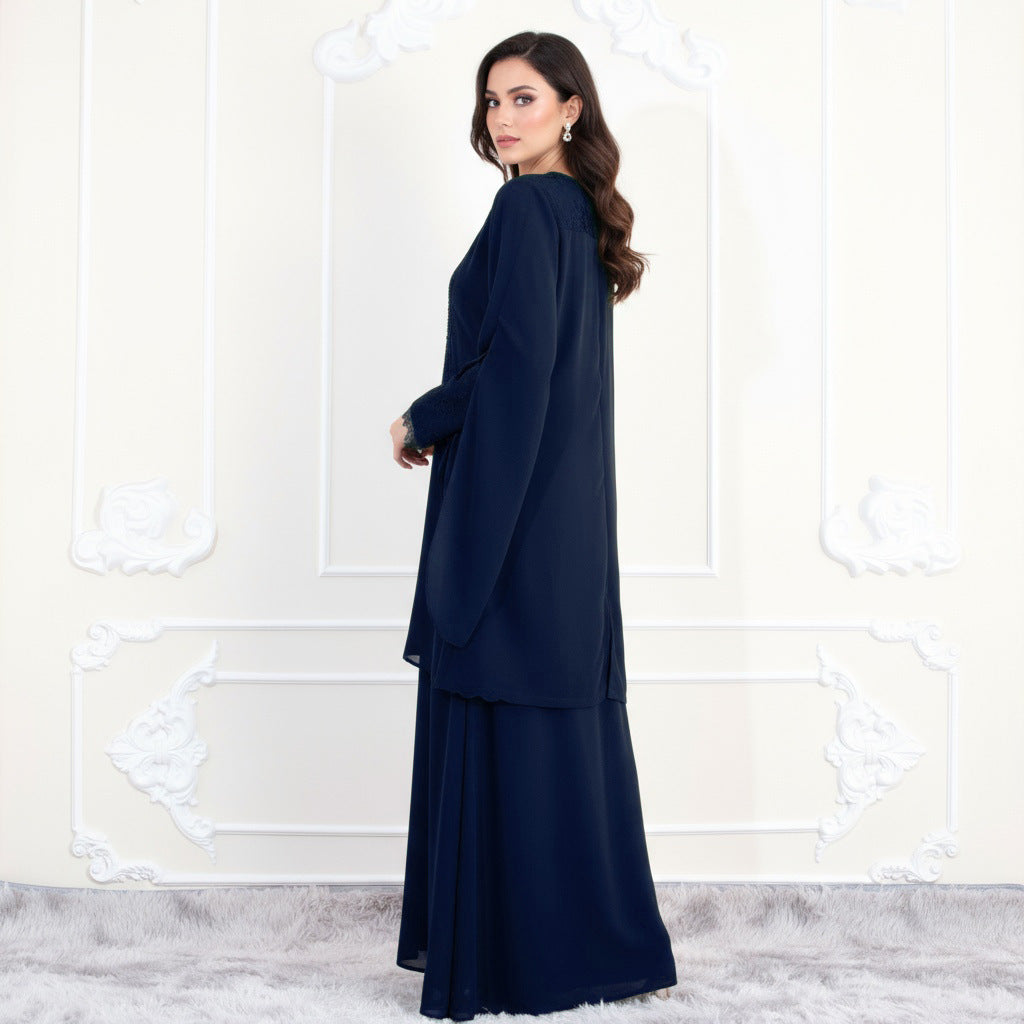 Lace & Chiffon Two-Piece Set