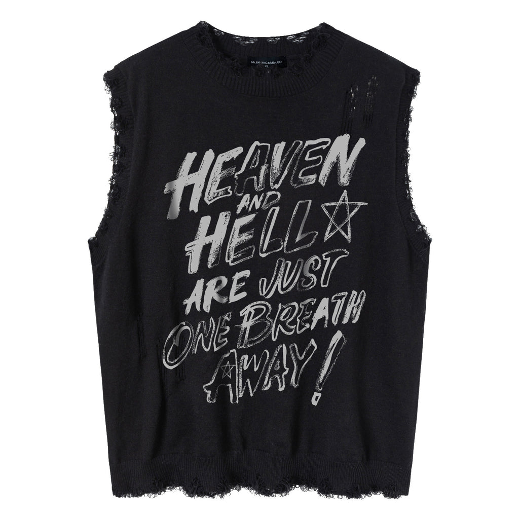 Distressed Frayed Vest