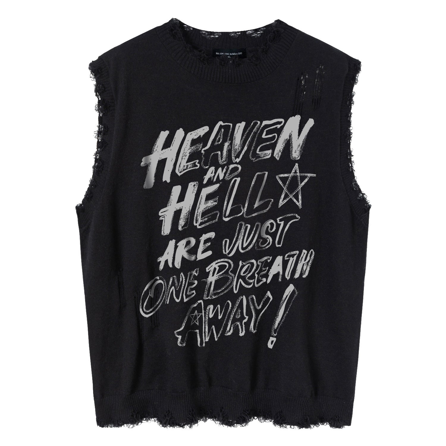 Distressed Frayed Vest