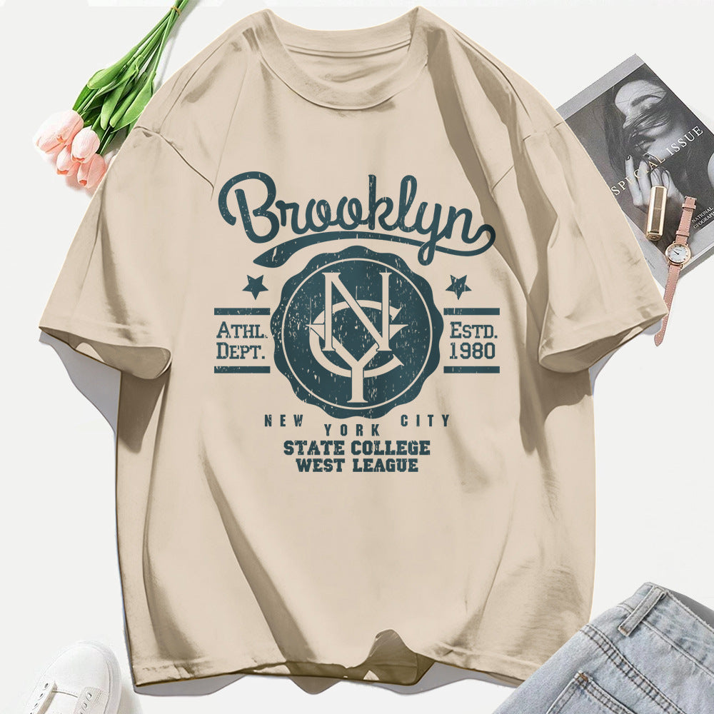 Brooklyn State College Printed Women T Shirt Oversized Casua