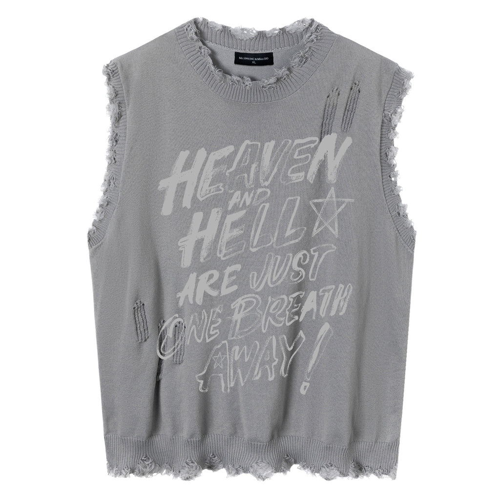 Distressed Frayed Vest