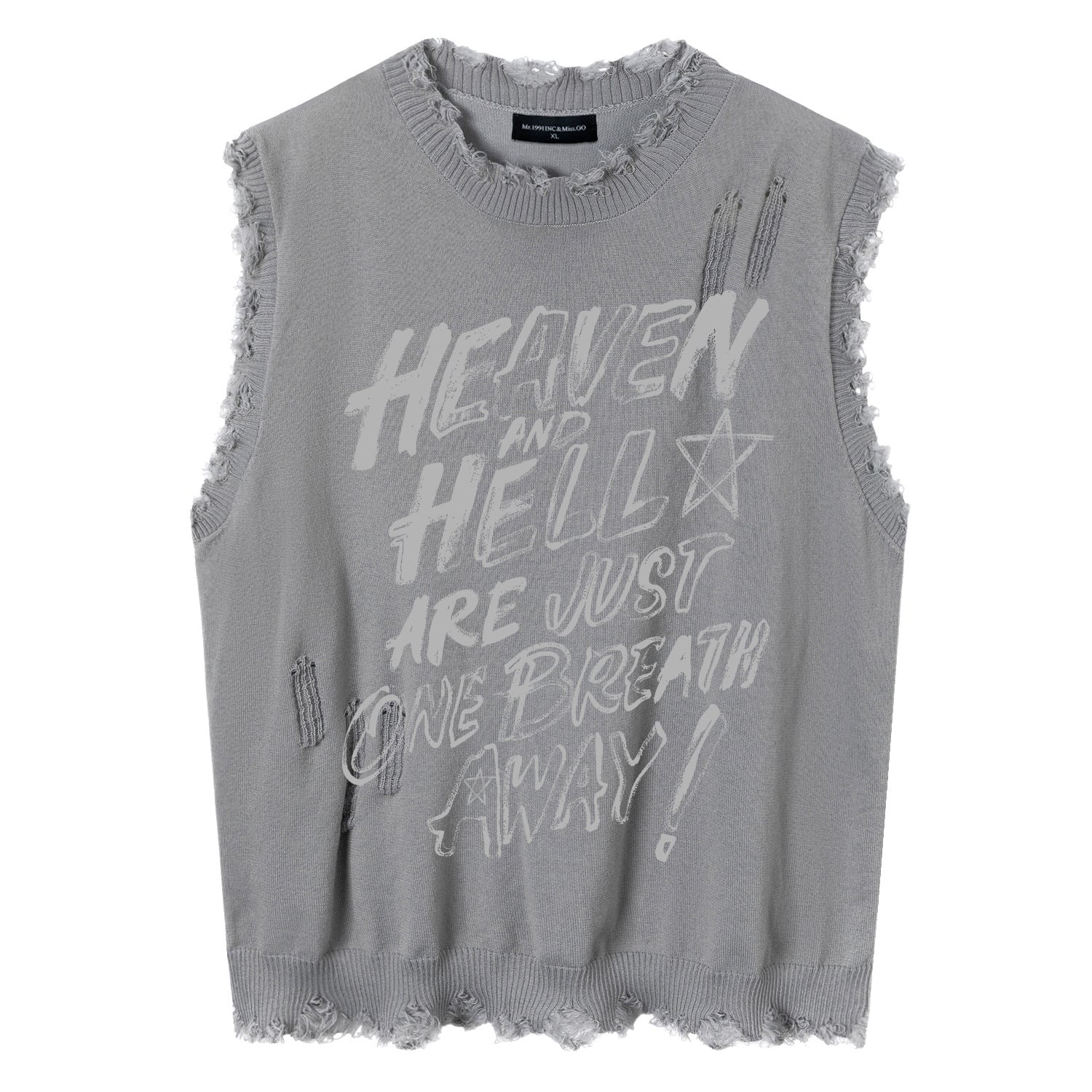 Distressed Frayed Vest