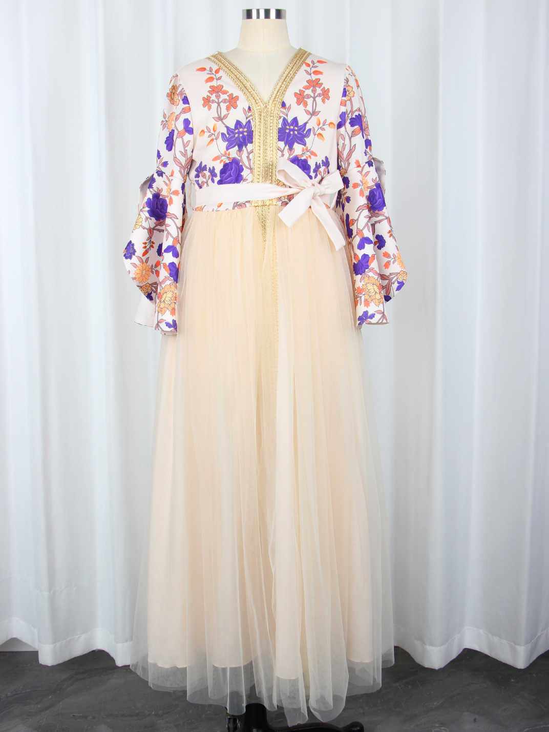 Trumpet Sleeve Maxi Skirt