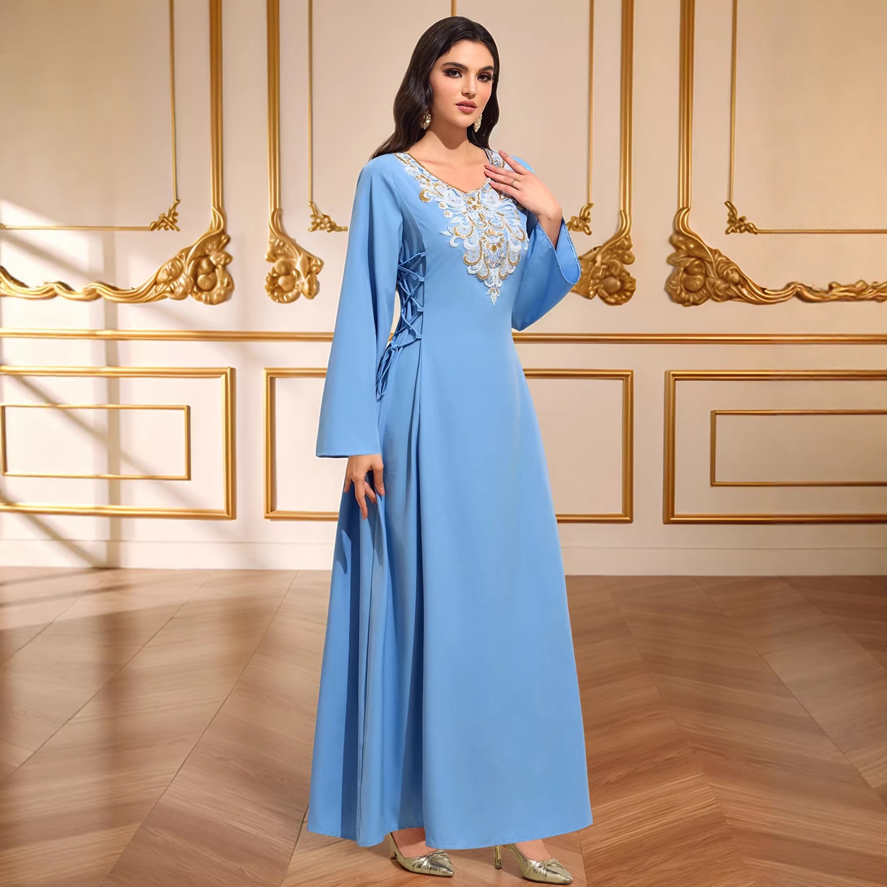 Lace-Up Fitted Robe