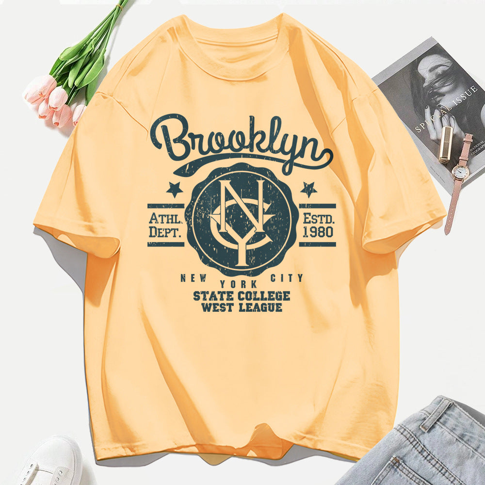 Brooklyn State College Printed Women T Shirt Oversized Casua