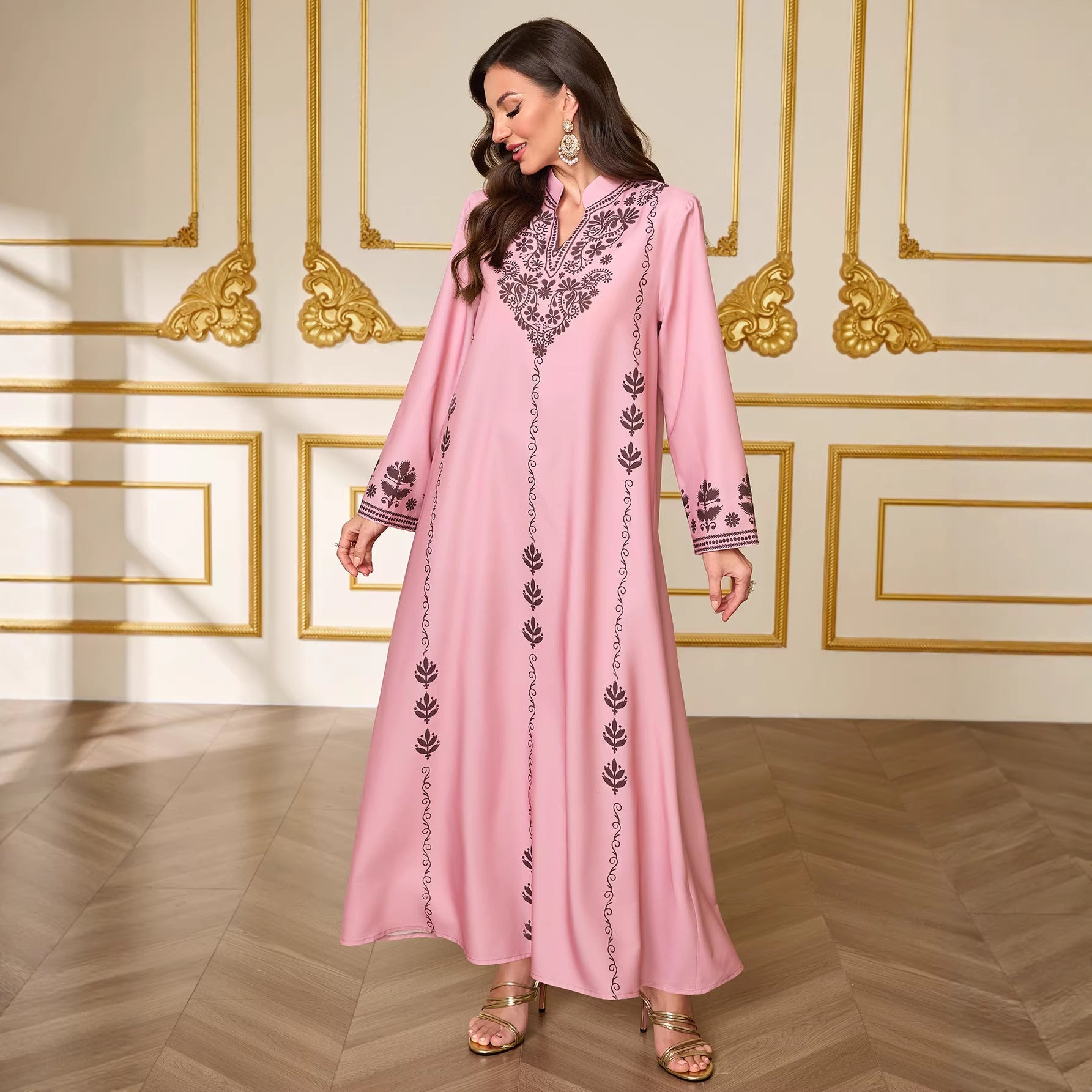 Open V-Neck Maxi Dress