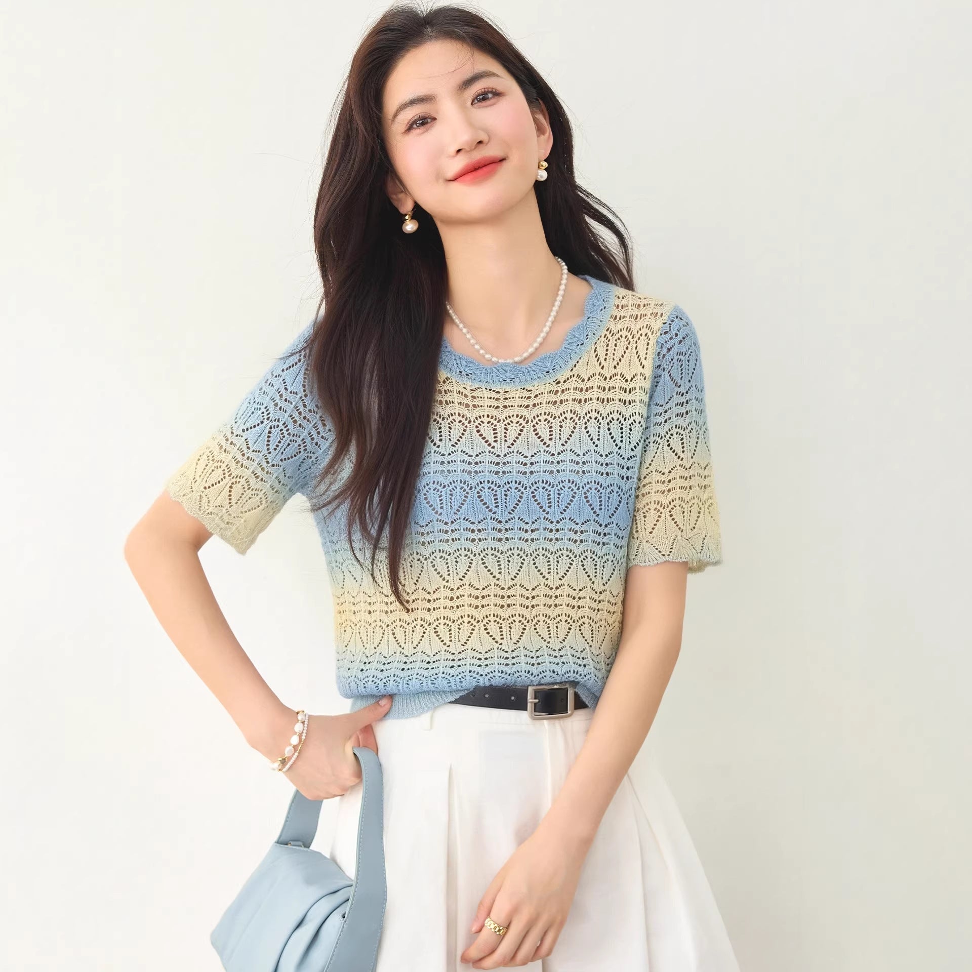 Casual Office Fashion Simple Elegant Slim-Fitting  Women's Top