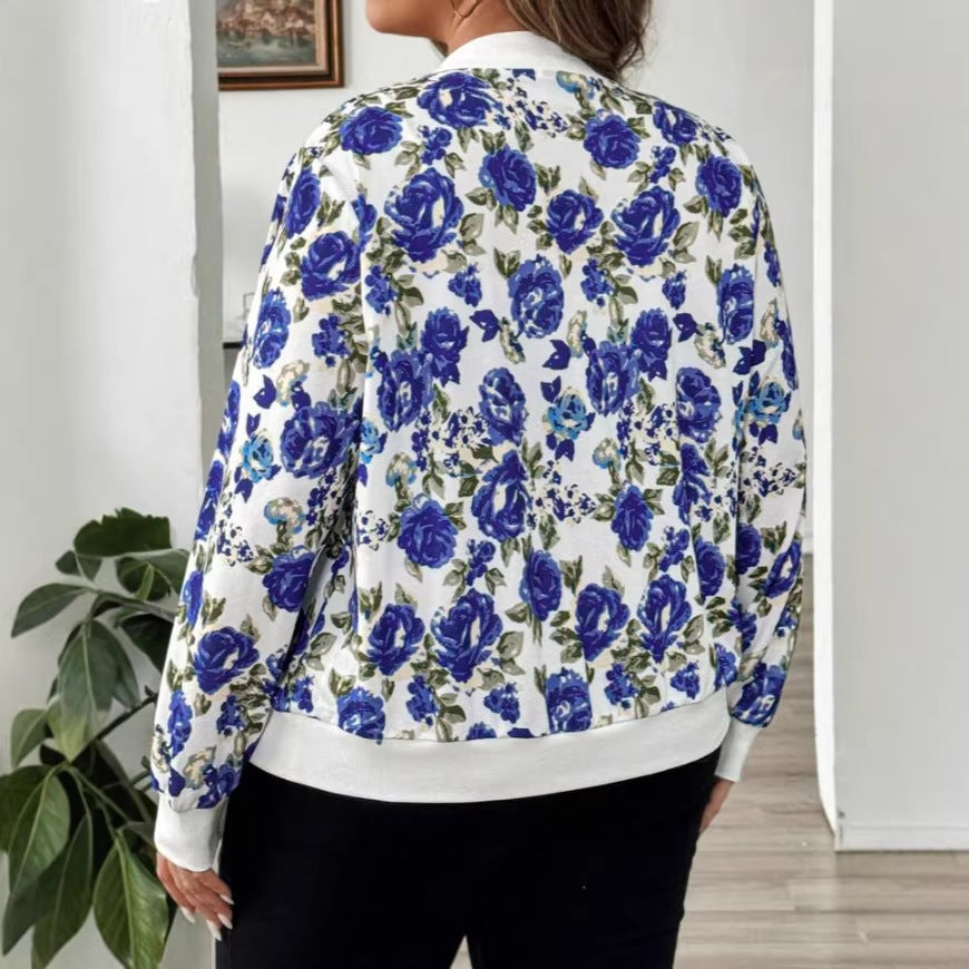 Floral Print Zip Jacket