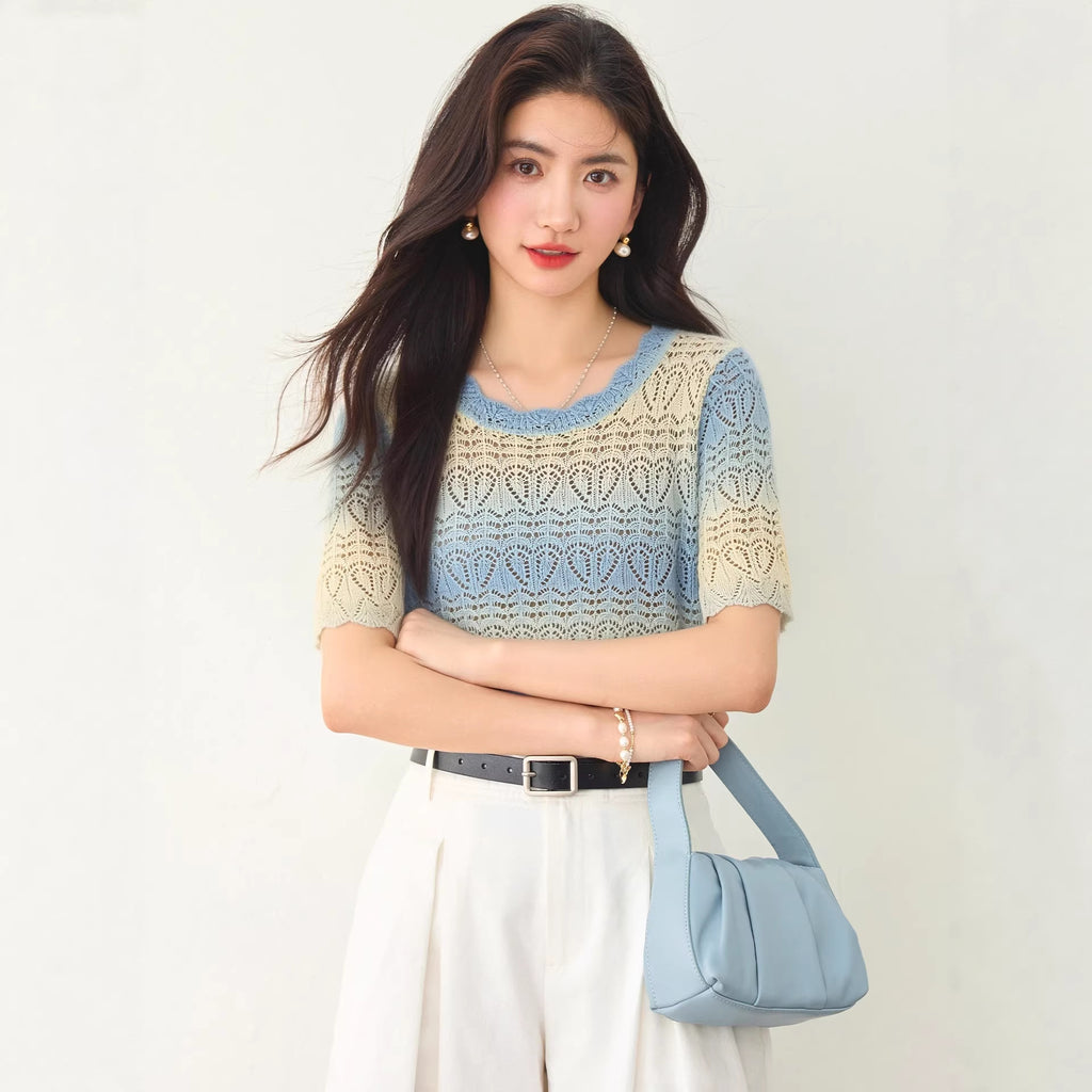 Casual Office Fashion Simple Elegant Slim-Fitting  Women's Top