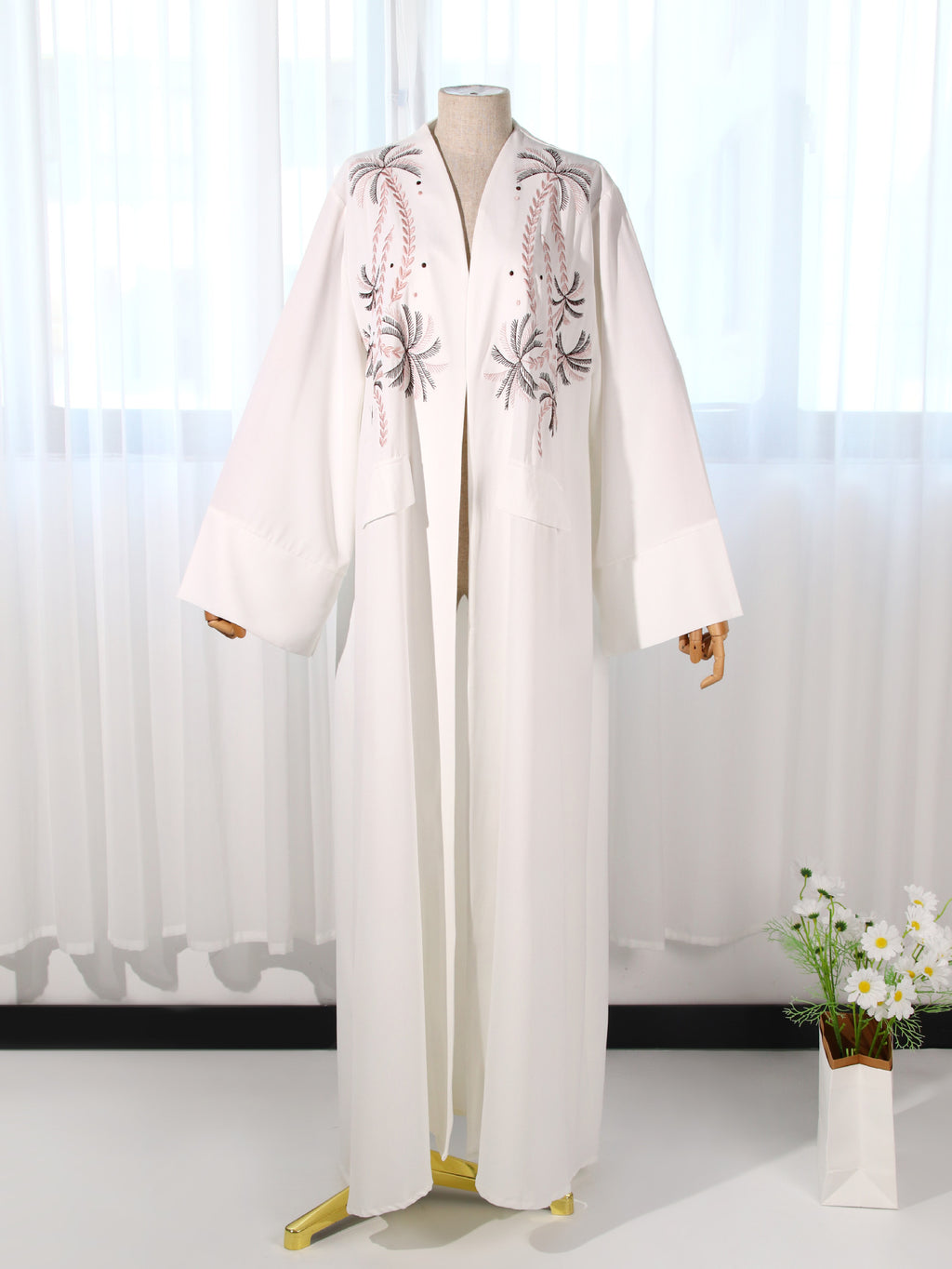 Embroidered Long Cardigan