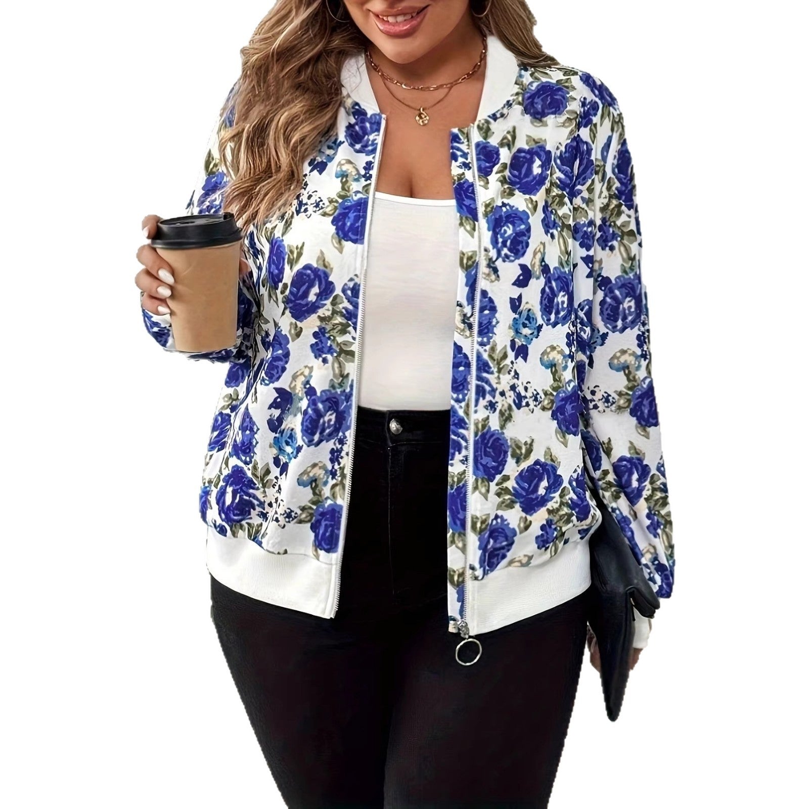 Floral Print Zip Jacket