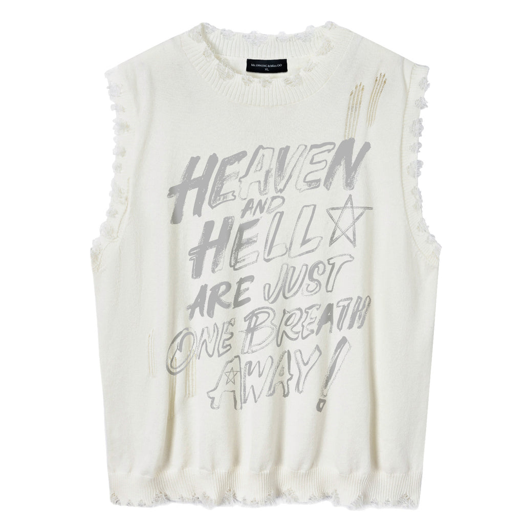 Distressed Frayed Vest