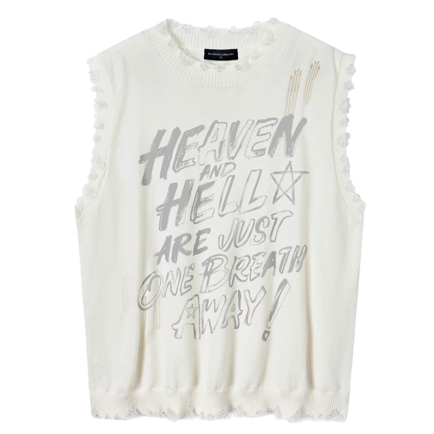 Distressed Frayed Vest