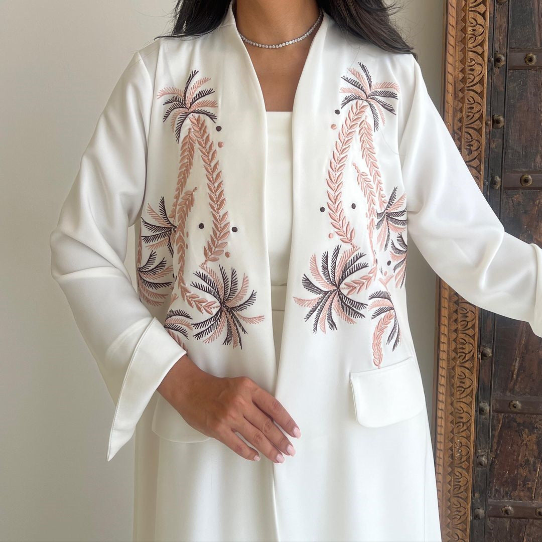 Embroidered Long Cardigan