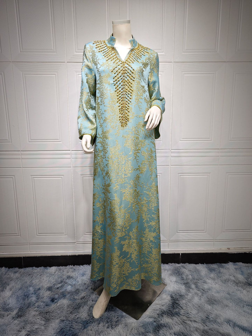 Embroidered Kaftan Maxi Dress