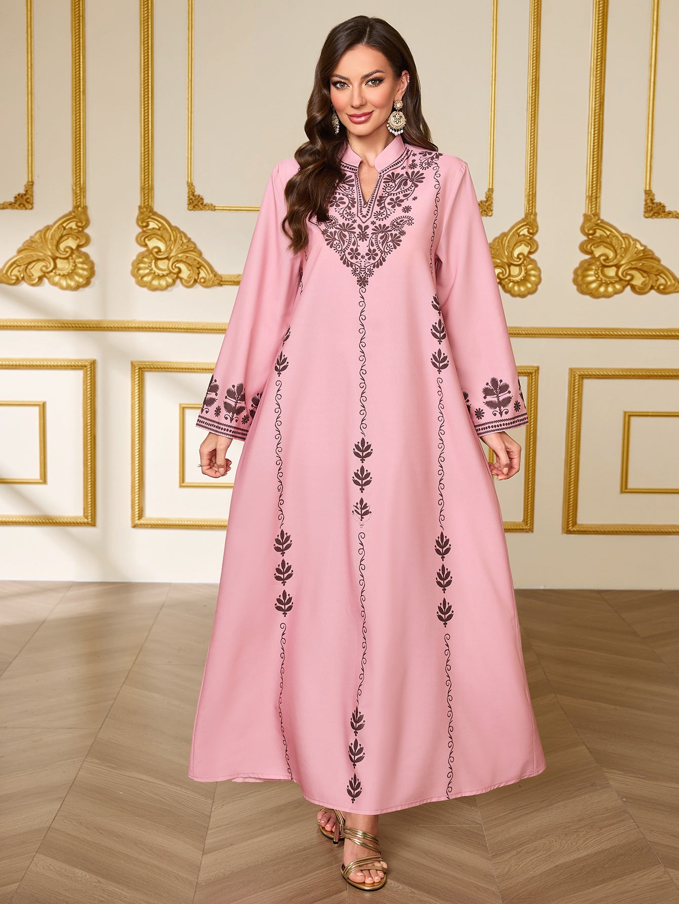 Open V-Neck Maxi Dress