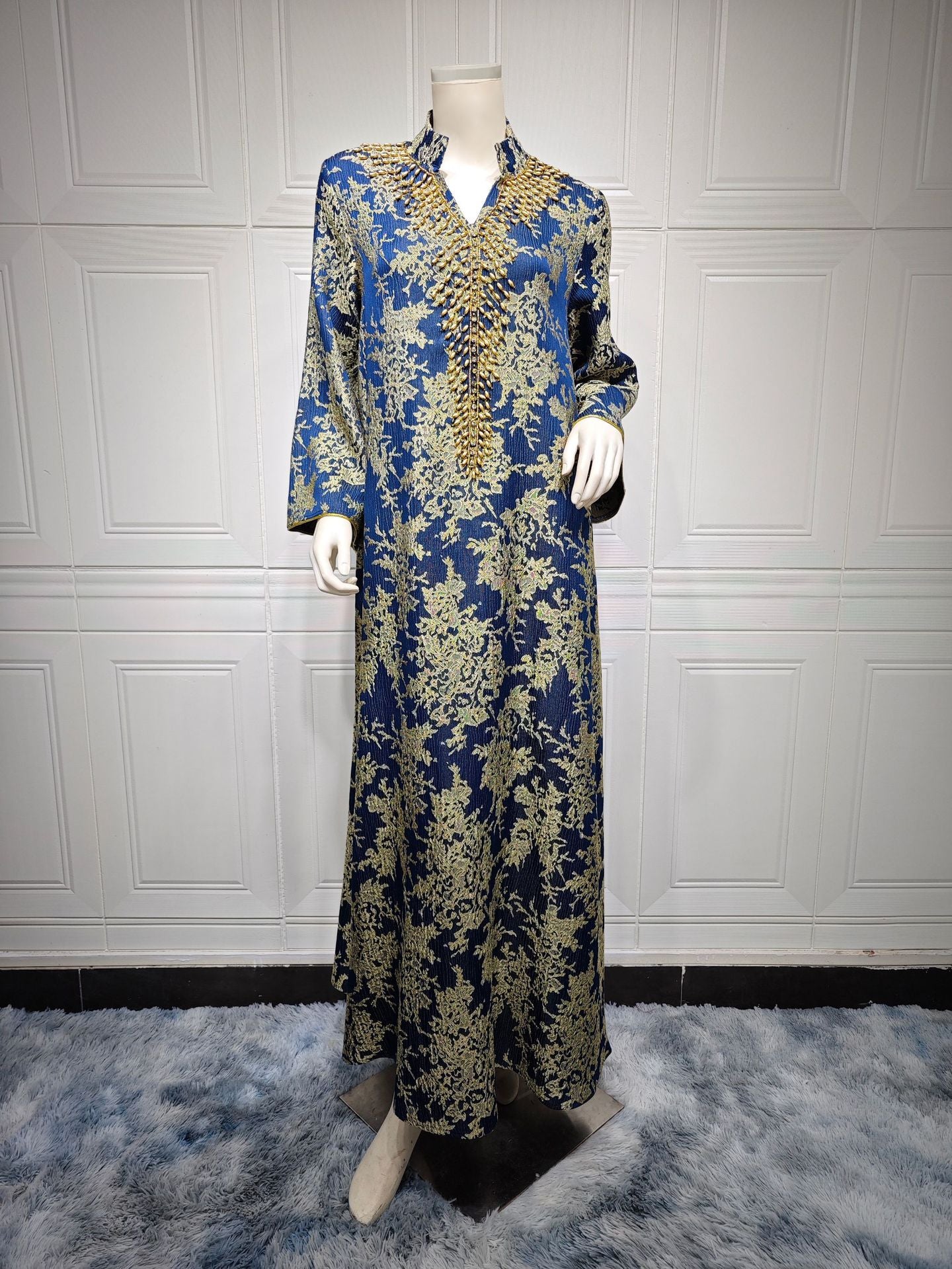 Embroidered Kaftan Maxi Dress