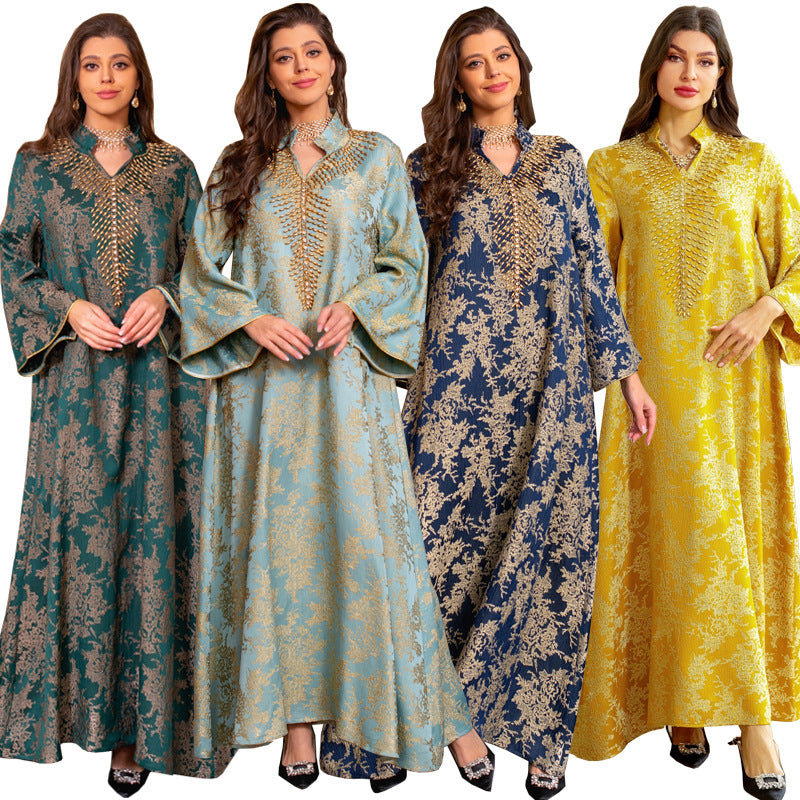 Embroidered Kaftan Maxi Dress