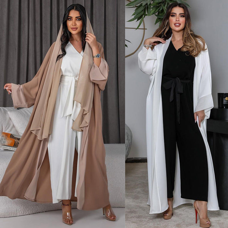Chiffon Panel Two-Piece Set