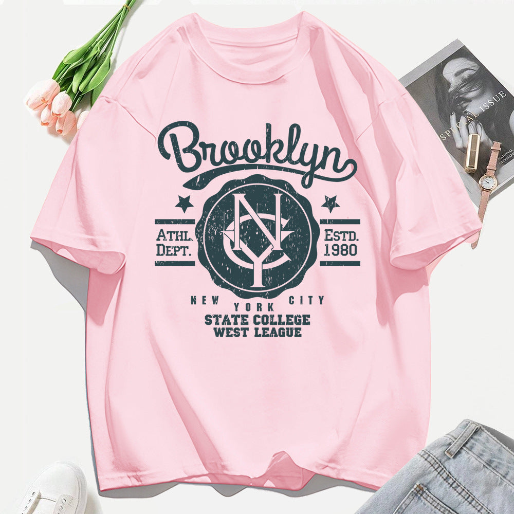 Brooklyn State College Printed Women T Shirt Oversized Casua