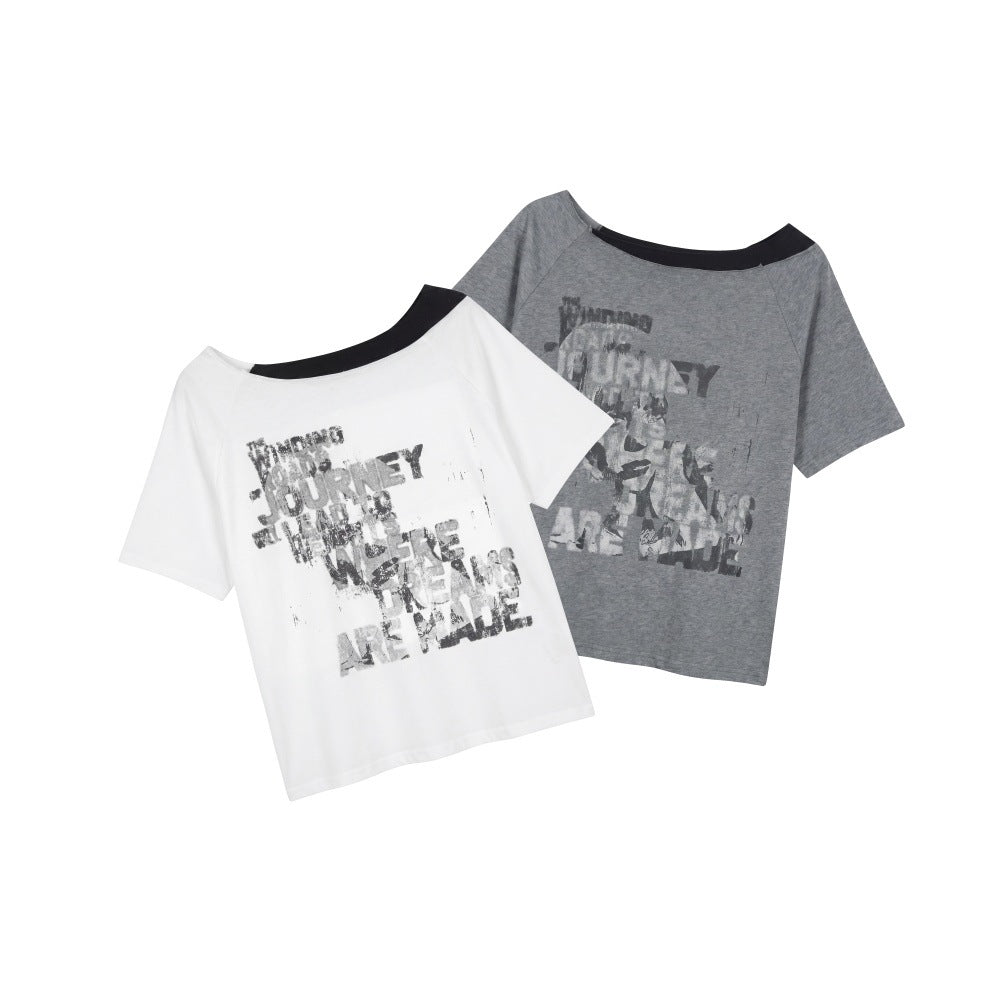 Women's Letter Print Loose-Fit T-Shirt