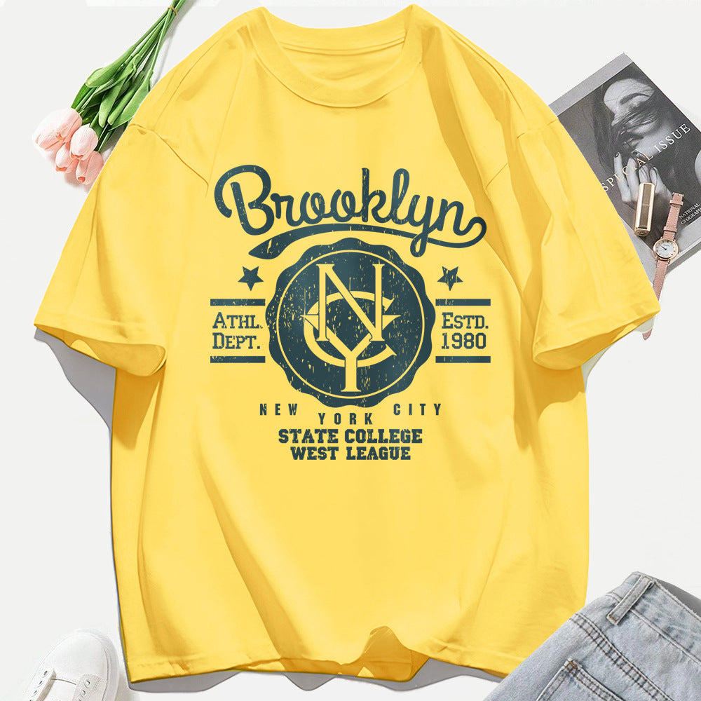 Brooklyn State College Printed Women T Shirt Oversized Casua