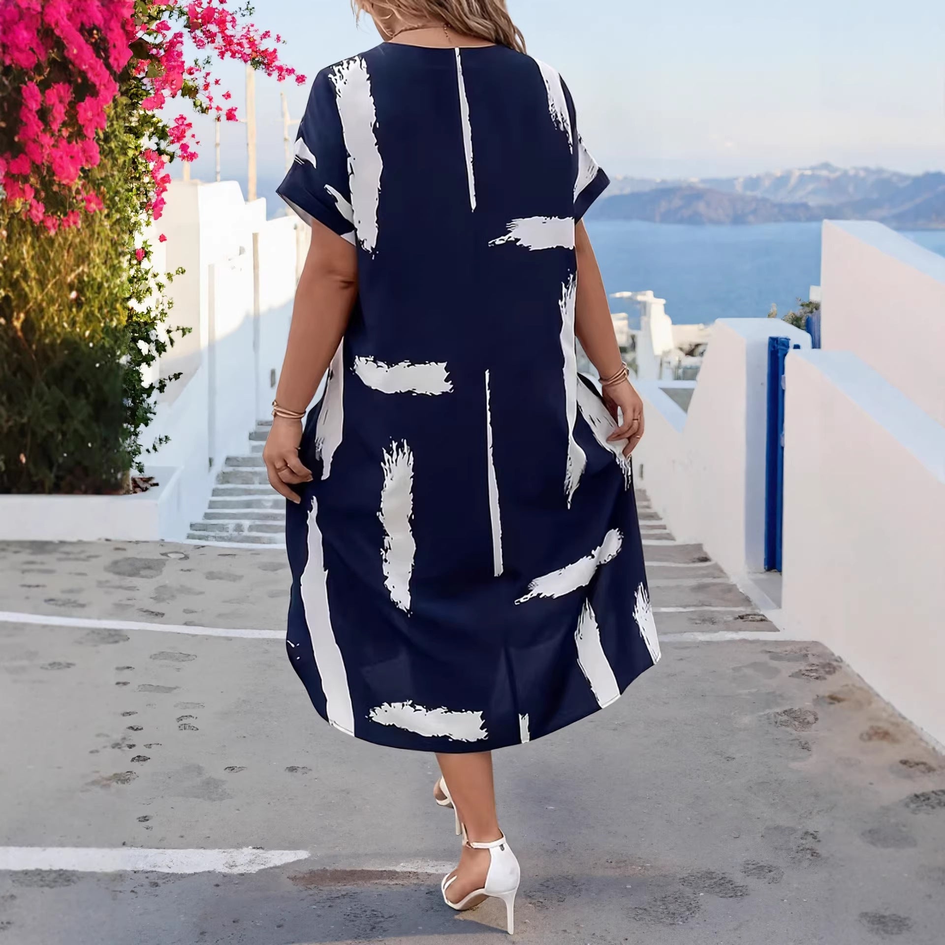 Oversized Print Sleeveless Dress
