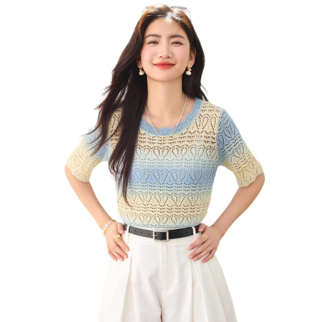 Casual Office Fashion Simple Elegant Slim-Fitting  Women's Top