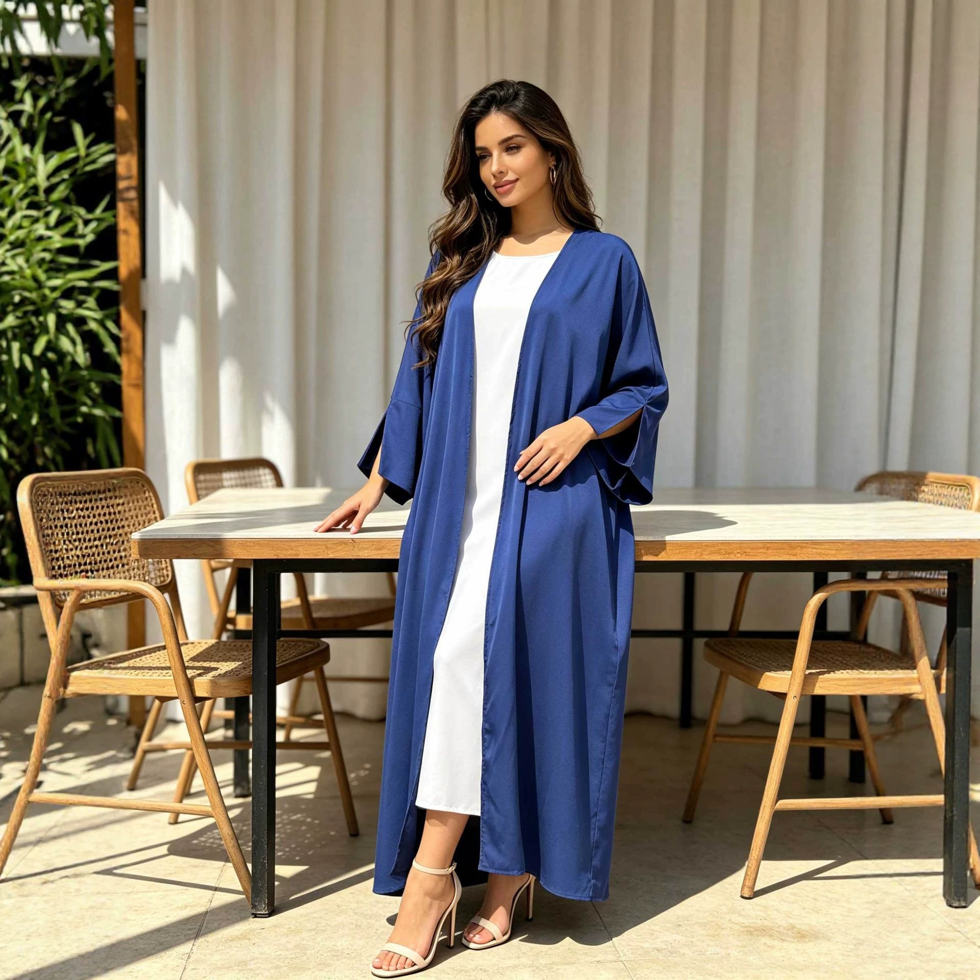 Satin Batwing Maxi Dress