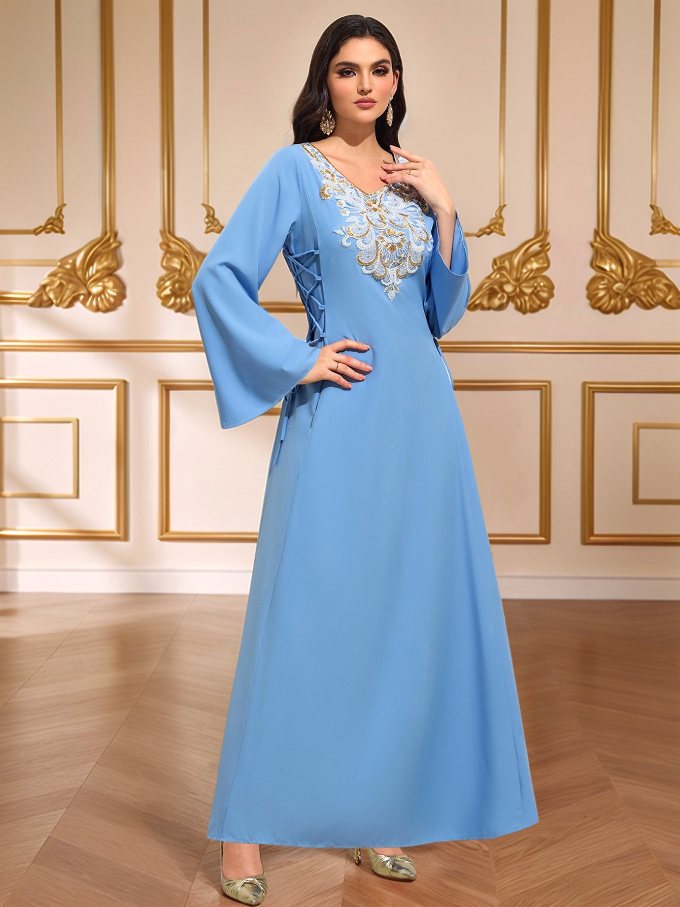 Lace-Up Fitted Robe