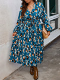 Printed V-Neck Maxi Dress