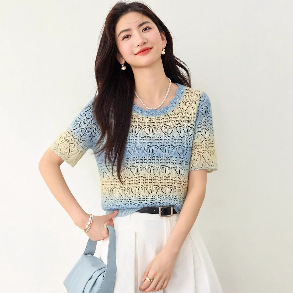 Casual Office Fashion Simple Elegant Slim-Fitting  Women's Top