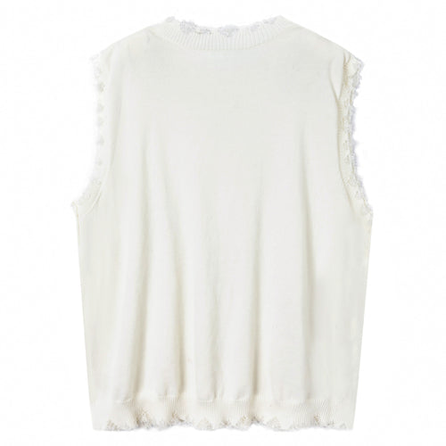 Distressed Frayed Vest